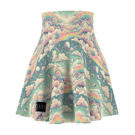 Digital Dreamland Whimsical and Nostalgic Streetwear With a Digital Twist Women's Skater Skirt - 8404 Design-65