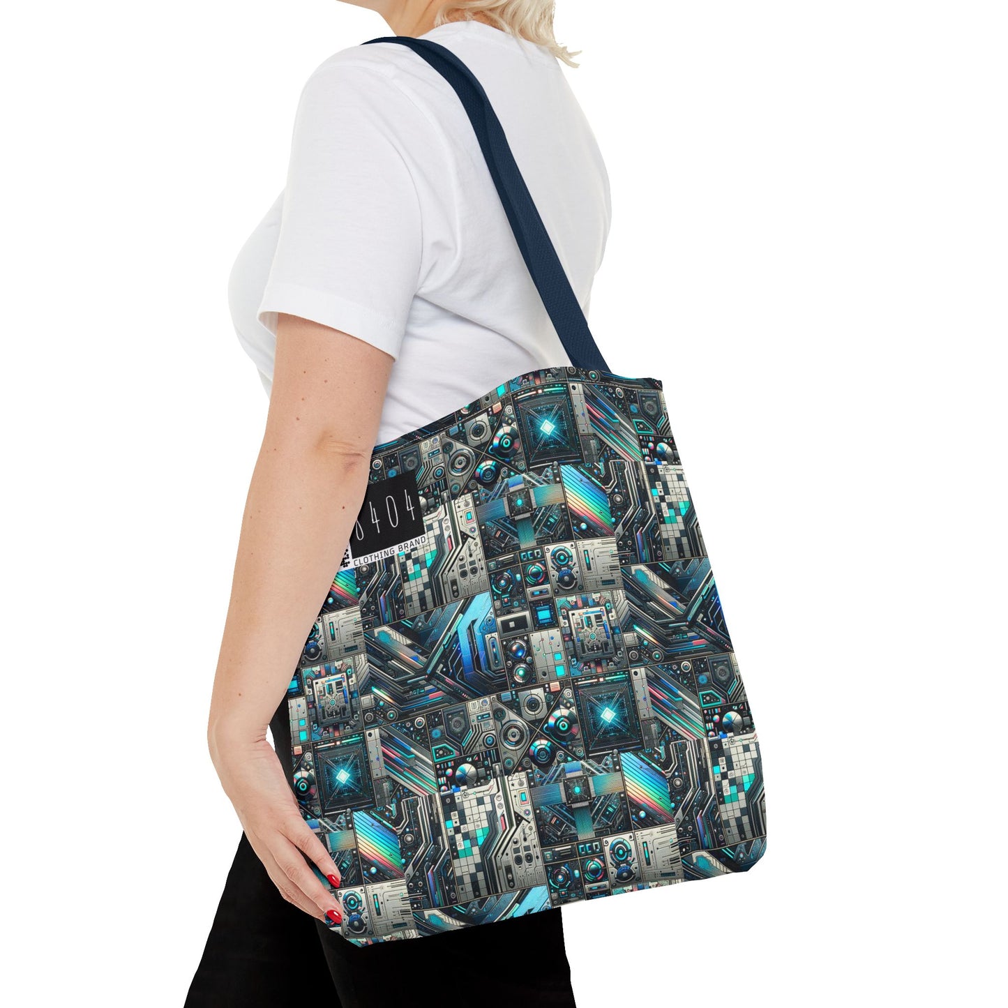 Tech-Infused Futurism Sleek Tech Edge Tote Bag - 8404 Design-48