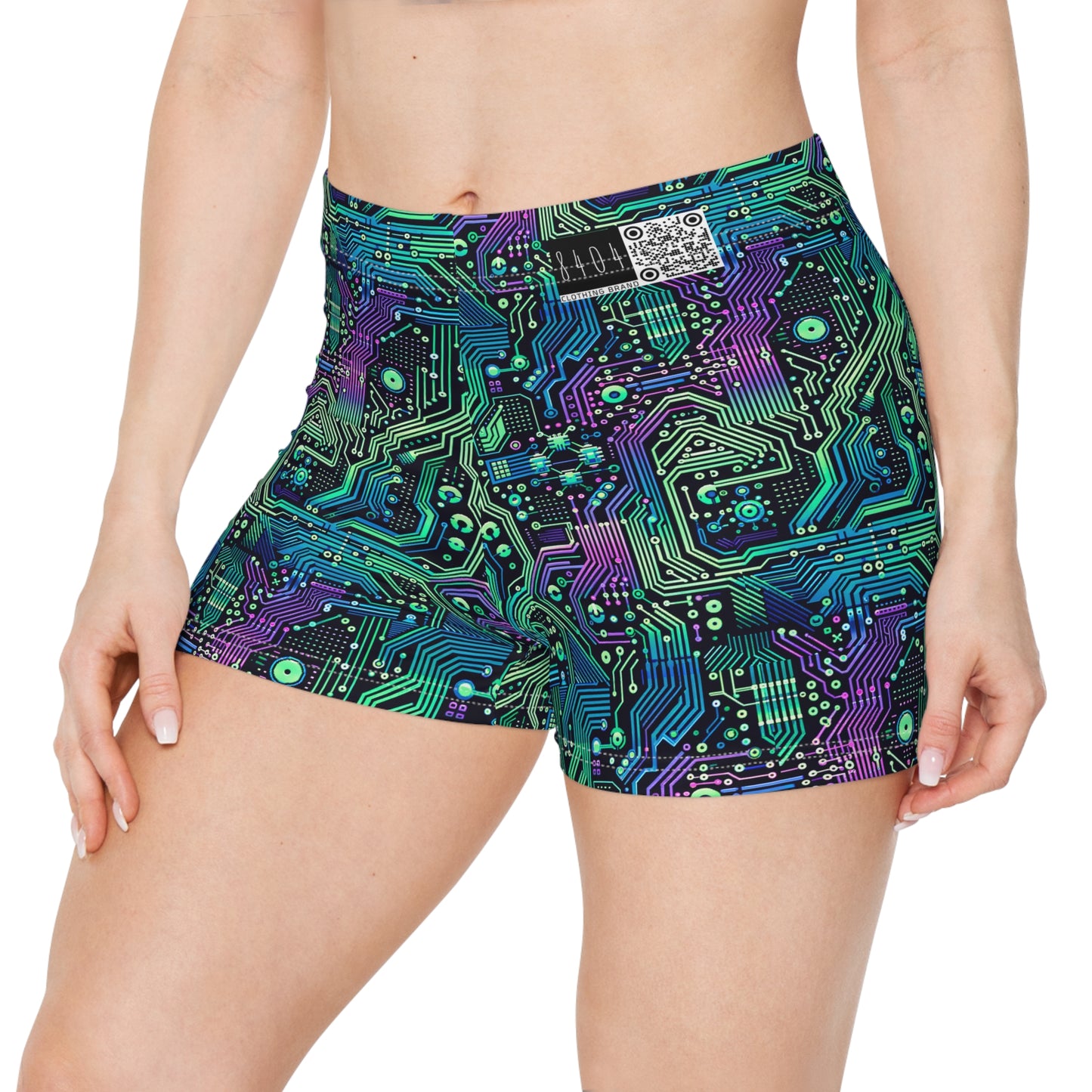 Tech-Infused Neon Tech-Forward Streetwear Women's Shorts - 8404 Design-66