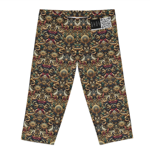 Digital Renaissance Luxurious Streetwear Inspired By Classical Art With a Modern Twist Women's Capri Leggings - 8404 Design-76