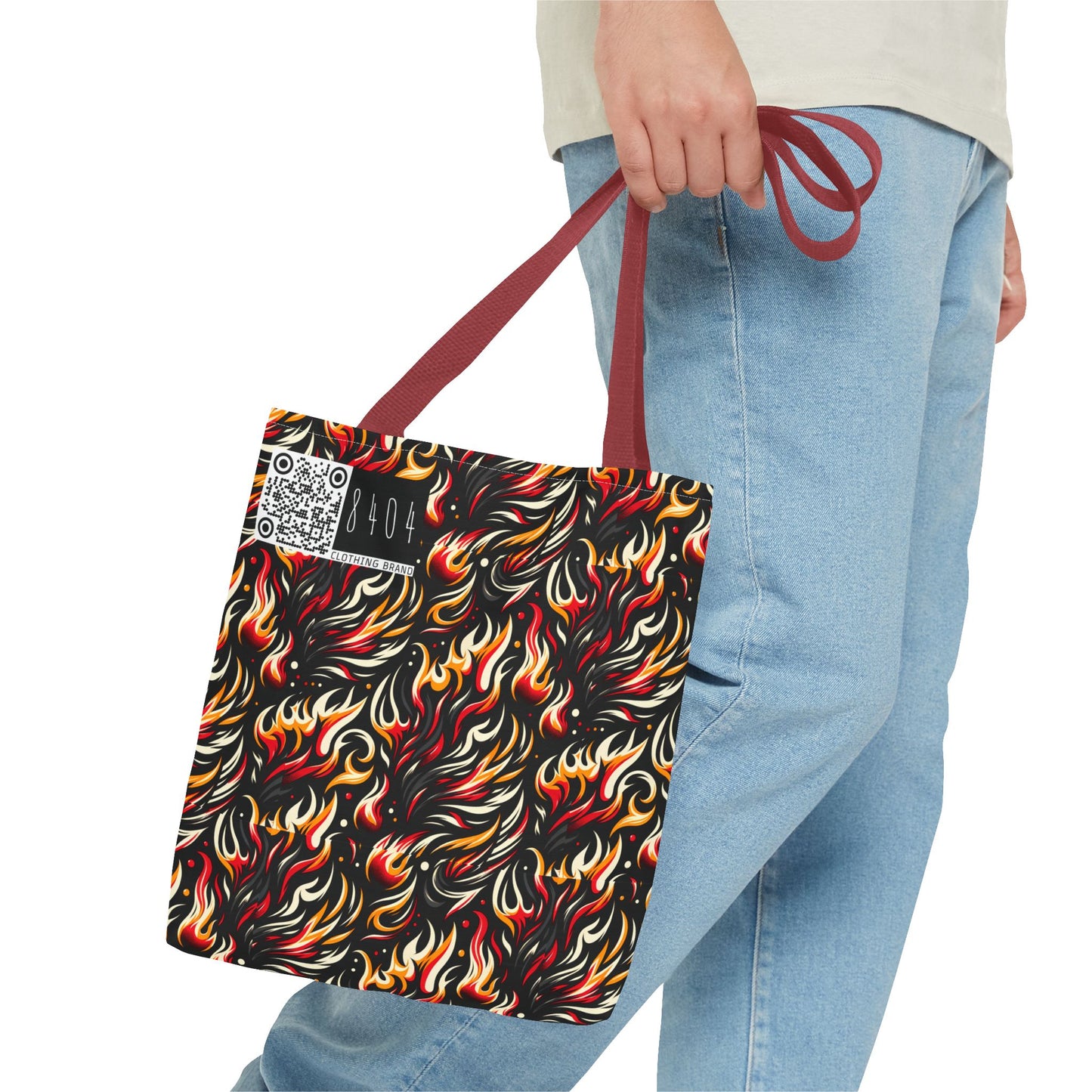 Fire & Flames Bold Streetwear Statement Tote Bag - 8404 Design-60