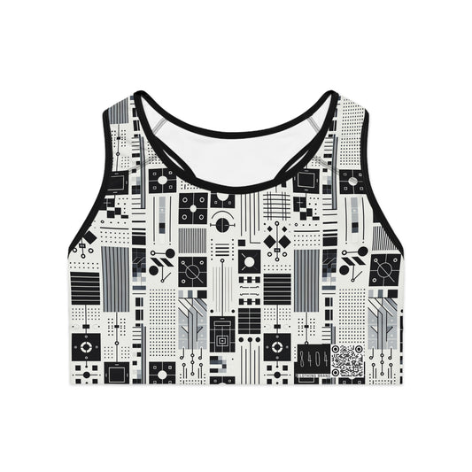 Digital Minimalism Minimalist Tech Sports Bra - 8404 Design-54