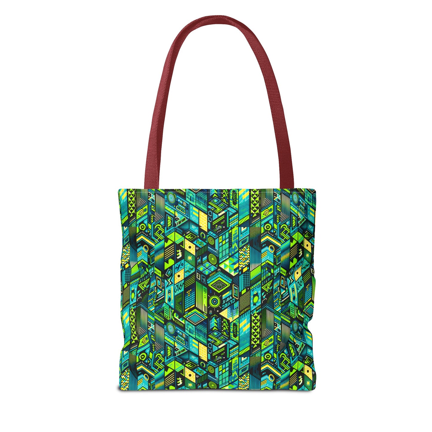 Tech-Infused Neon Tech-Forward Streetwear Tote Bag - 8404 Design-61