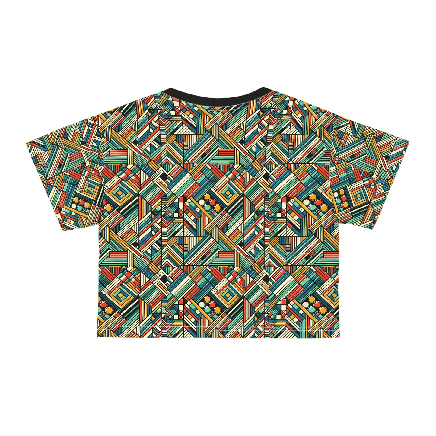 Abstract Graphic Art Modern Artistic Expression Crop Tee - 8404 Design-67
