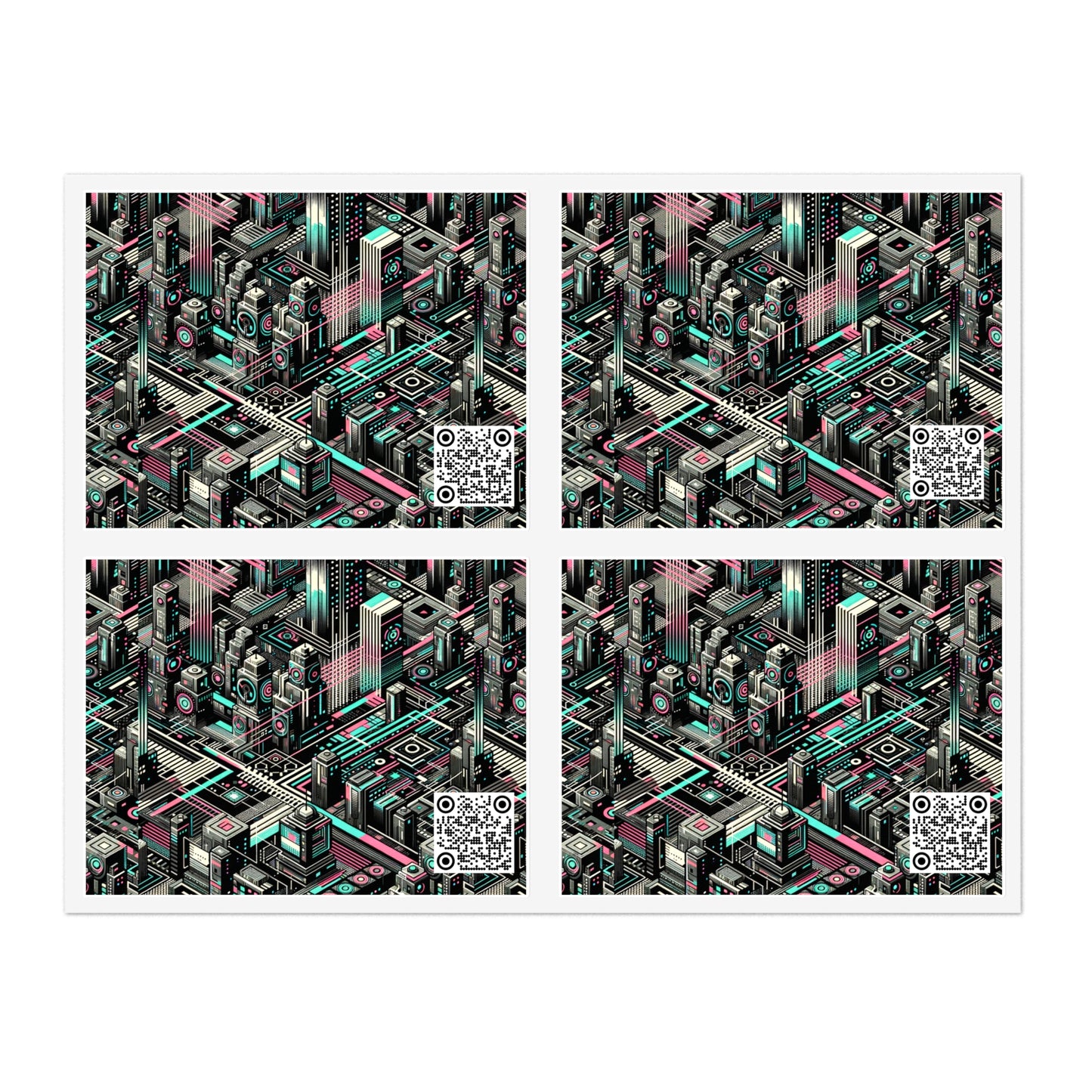 Digital Dreamland Tech-Inspired Streetwear Sticker Sheets - 8404 Design-51