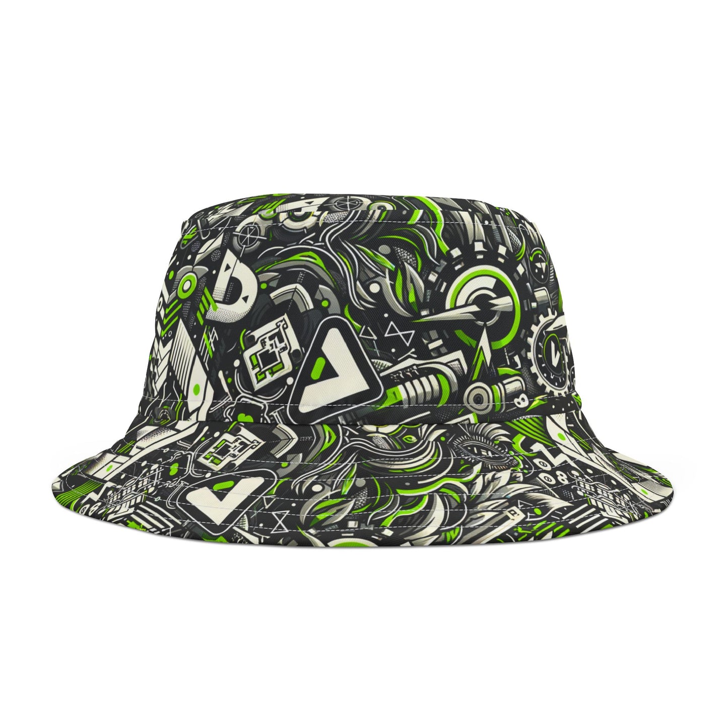 Graffiti Tech Fusion Bold Streetwear Fusion Bucket Hat - 8404 Design-59