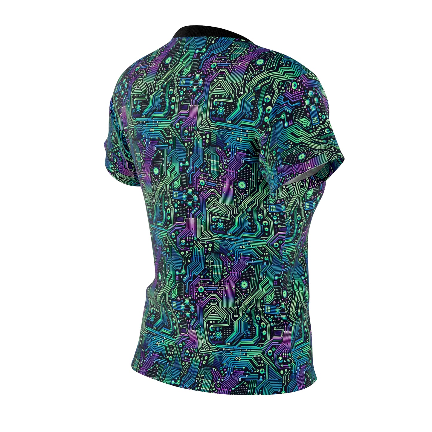 Tech-Infused Neon Tech-Forward Streetwear Women's Cut & Sew Tee - 8404 Design-66