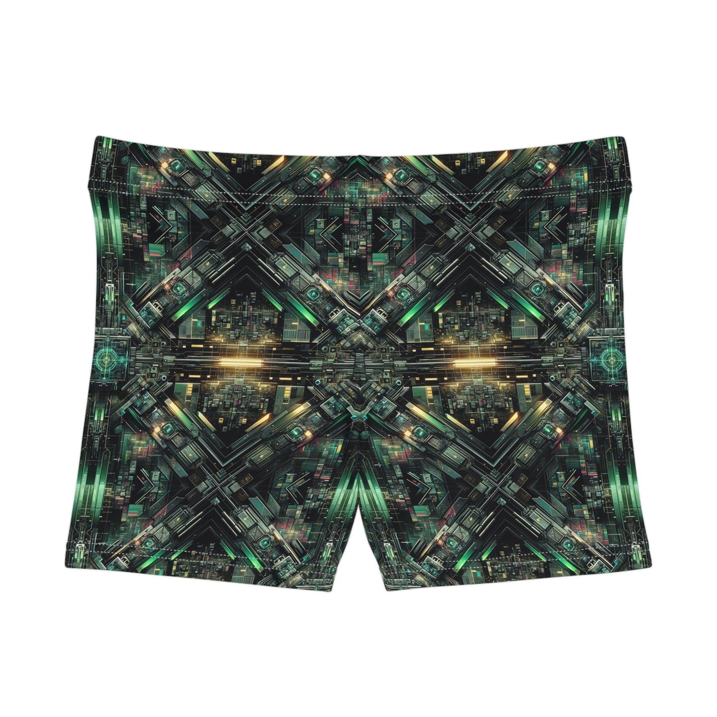 Tech Noir Graphics Tech-Inspired Streetwear Women's Shorts - 8404 Design-56