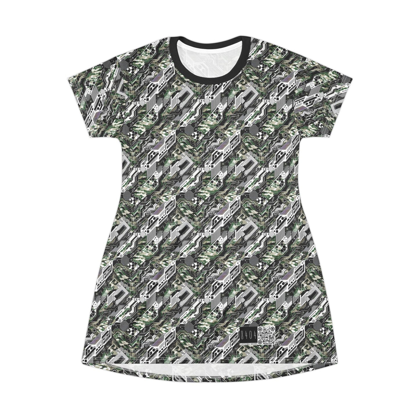 Tech Camo Fusion Tech-Forward Streetwear With a Futuristic Edge T-Shirt Dress - 8404 Design-46