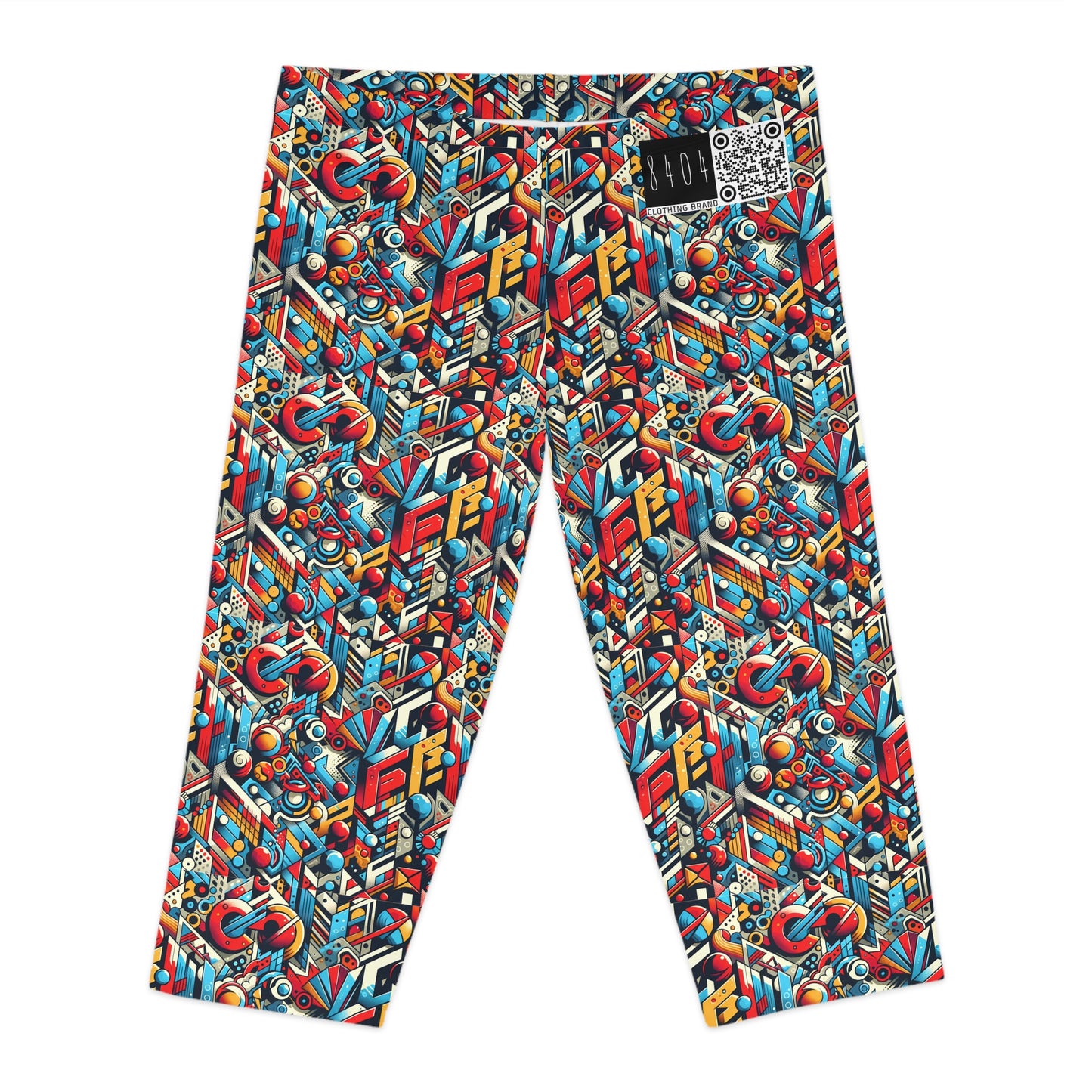 Neo-Traditional Street Art Modern Street Art Fusion Women's Capri Leggings - 8404 Design-67