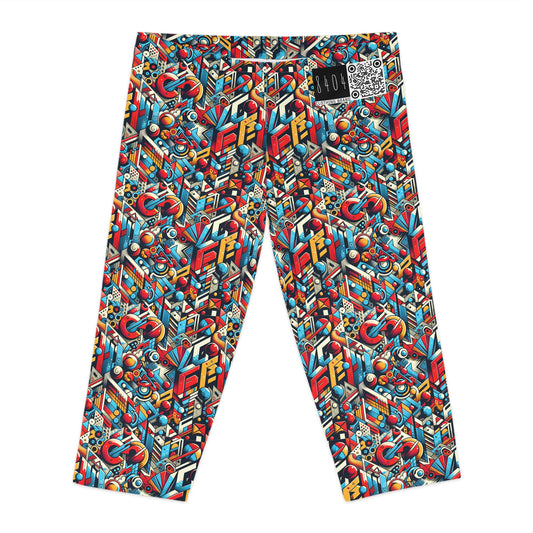 Neo-Traditional Street Art Modern Street Art Fusion Women's Capri Leggings - 8404 Design-67