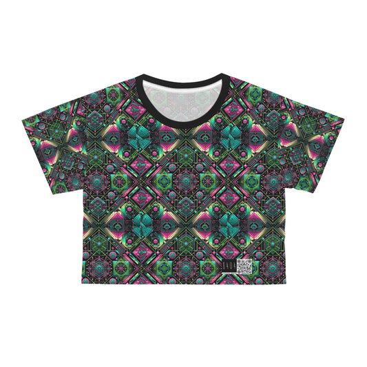 Tech-Infused Graphics Tech-Forward Streetwear Crop Tee - 8404 Design-45