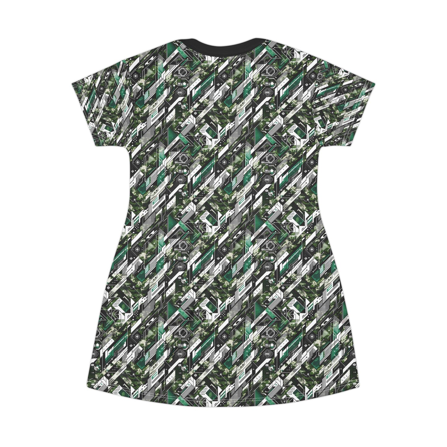 Tech Camo Fusion Tech-Forward Streetwear With a Futuristic Edge T-Shirt Dress - 8404 Design-63