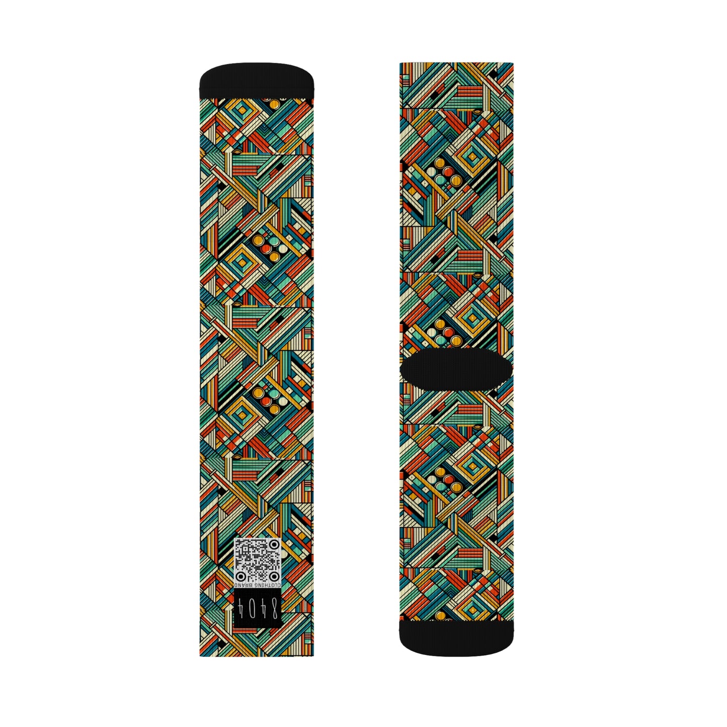 Abstract Graphic Art Modern Artistic Expression Sublimation Socks - 8404 Design-67