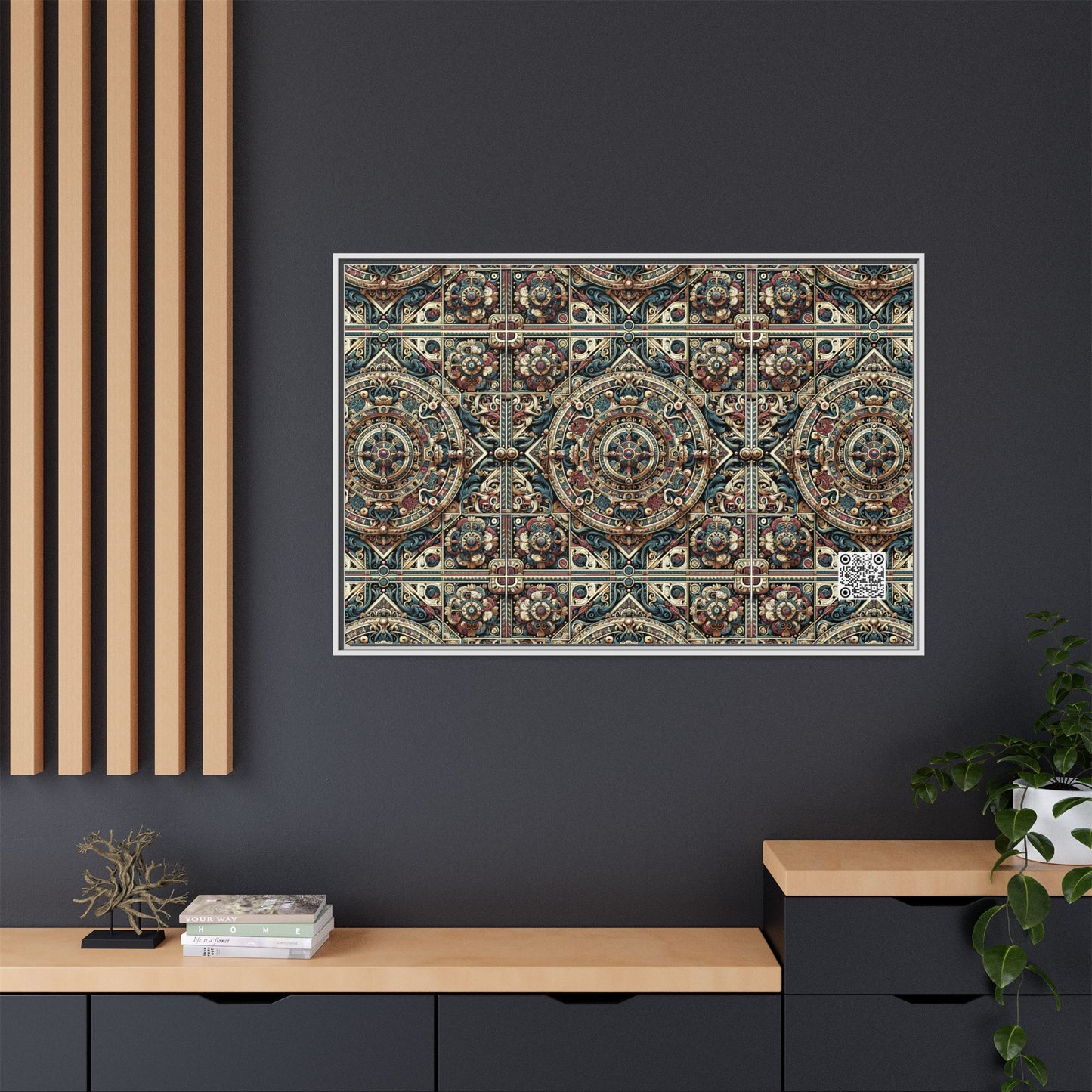 Urban Renaissance Historical Fusion With Street Edge Matte Canvas, Framed (multi-Color) - 8404 Design-57 A