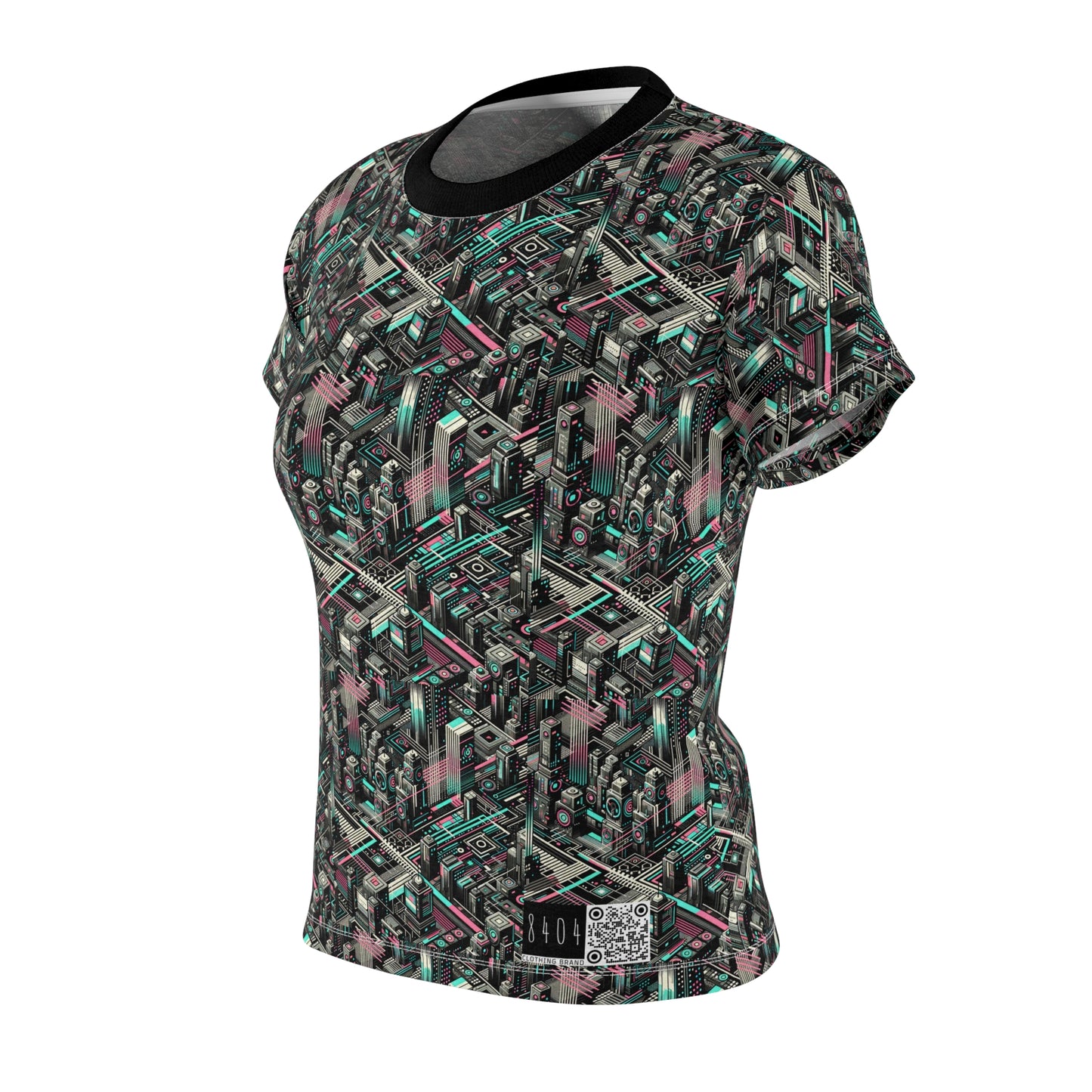 Digital Dreamland Tech-Inspired Streetwear Women's Cut & Sew Tee - 8404 Design-51