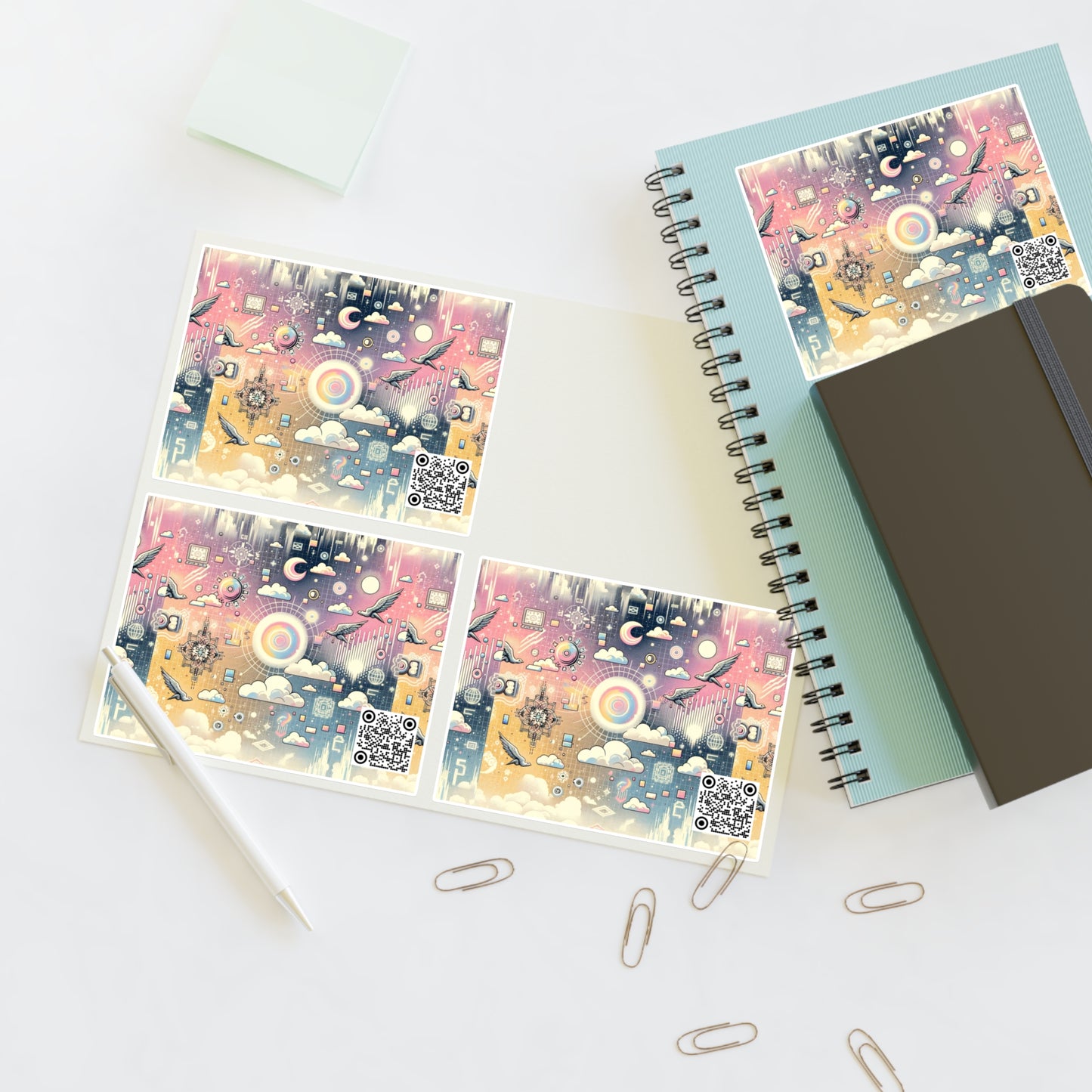 Digital Dreamland Whimsical and Nostalgic Streetwear With a Digital Twist Sticker Sheets - 8404 Design-69