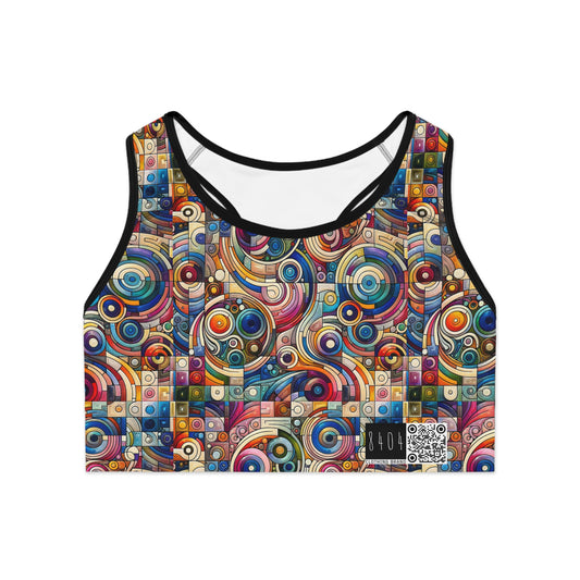 Digital Artistic Expression Artistic Streetwear Sports Bra - 8404 Design-49