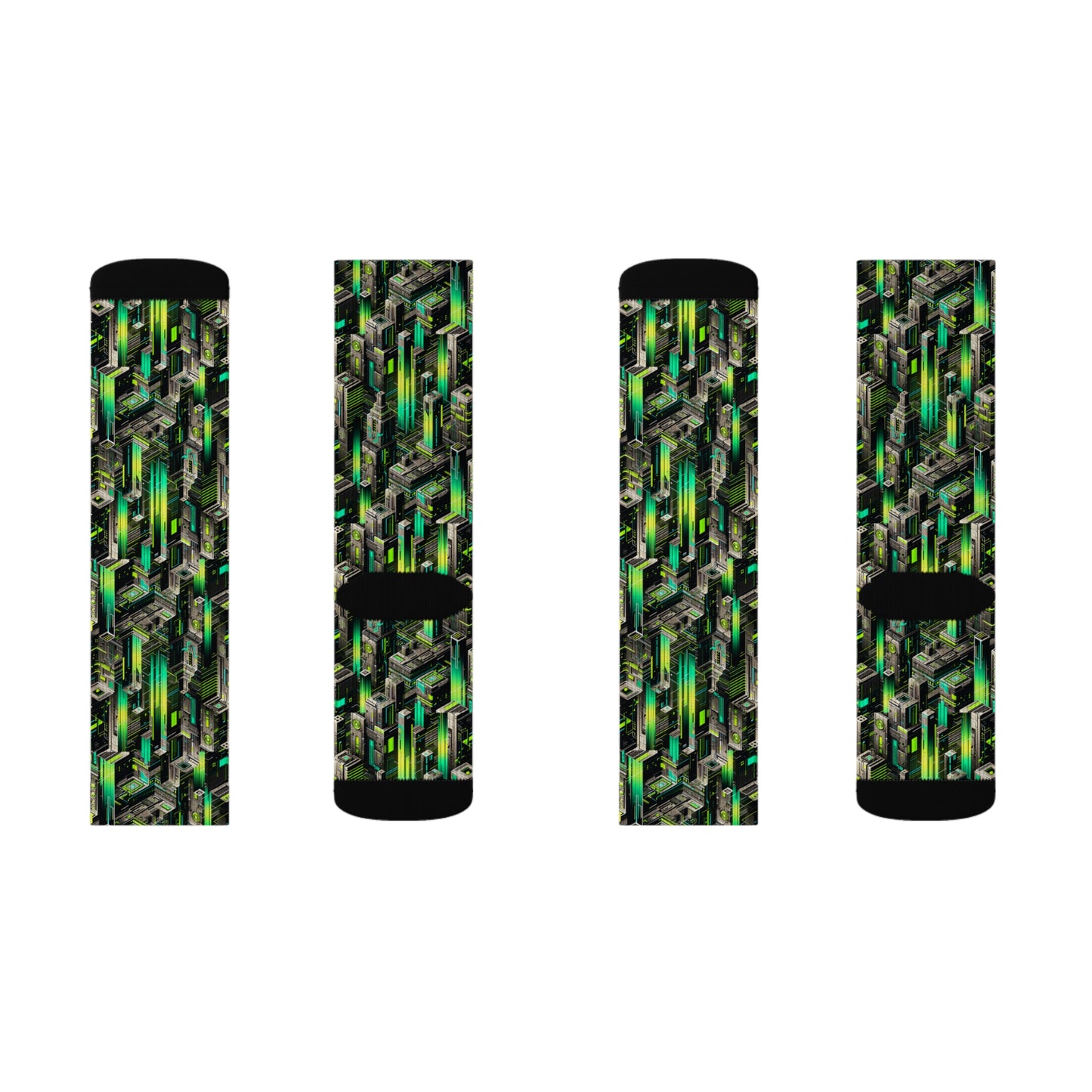Digital Rebellion Tech-Forward Streetwear Sublimation Socks - 8404 Design-63