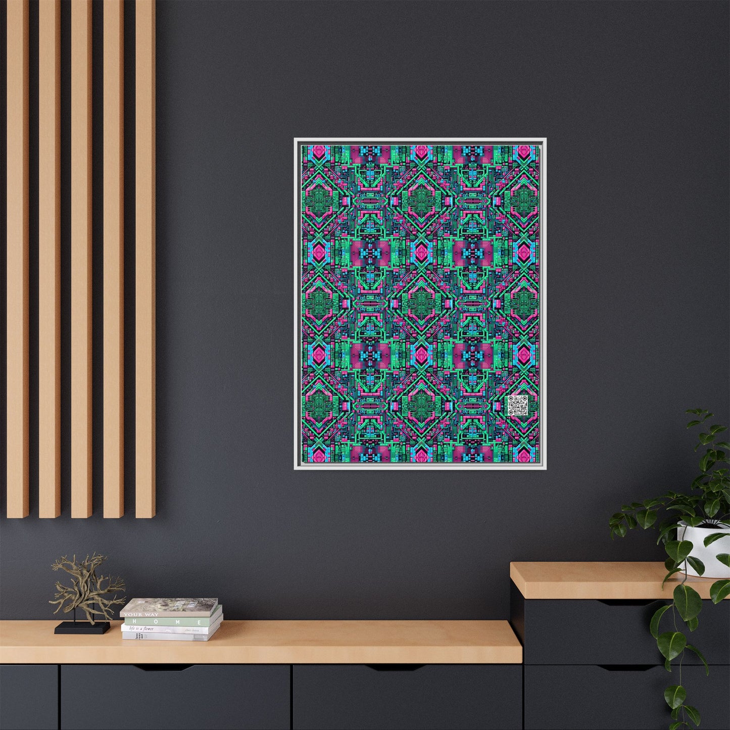 Digital Glitch Vibes Tech-Inspired Streetwear Matte Canvas, Framed (multi-Color) - 8404 Design-71 A