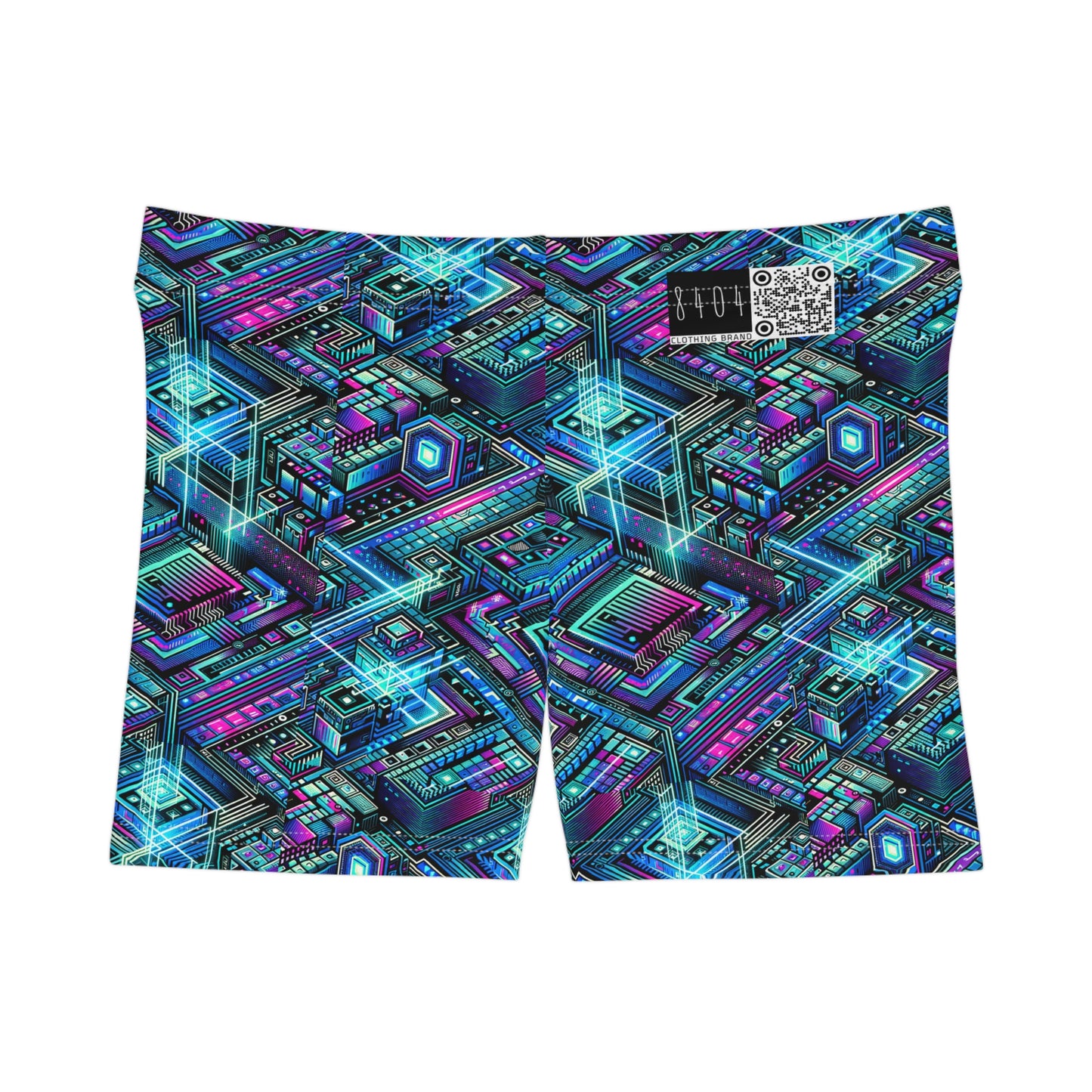Digital Dreamland Futuristic Tech Aesthetic Women's Shorts - 8404 Design-42
