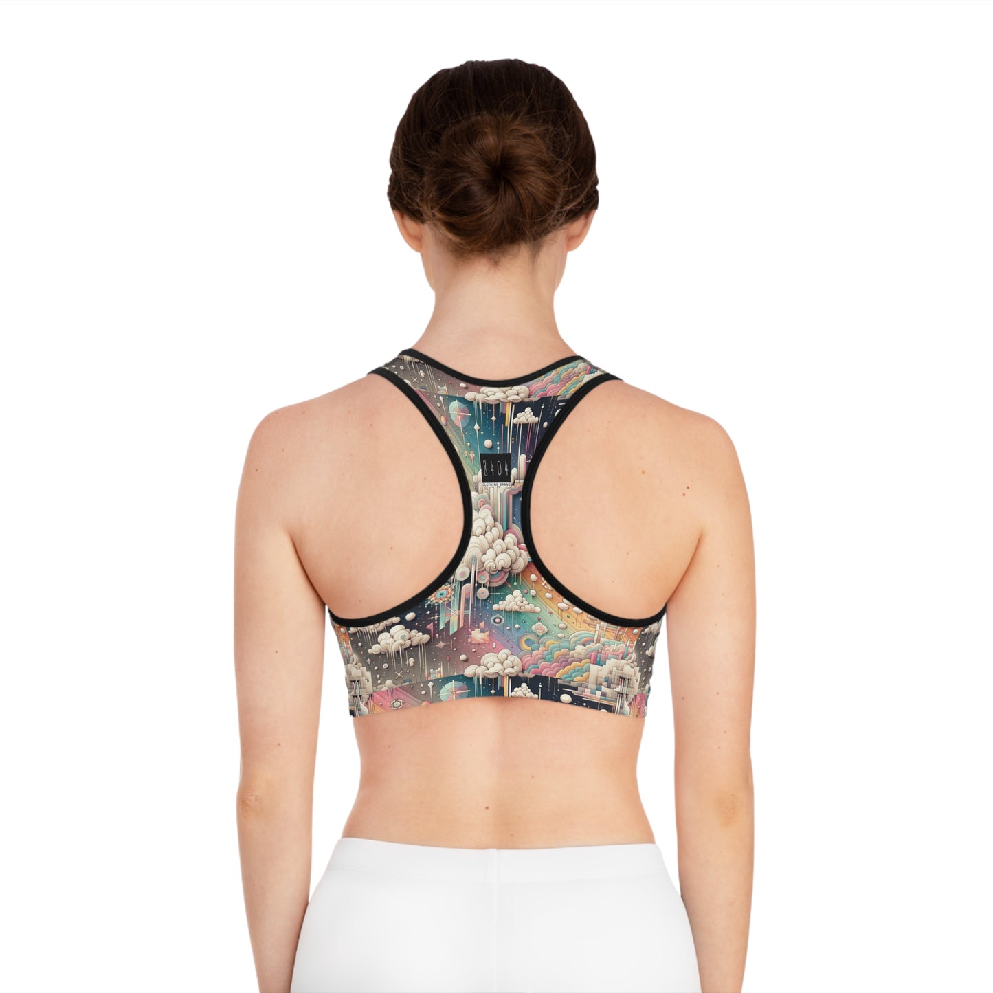 Digital Dreamland Whimsical and Nostalgic Streetwear With a Digital Twist Sports Bra - 8404 Design-52
