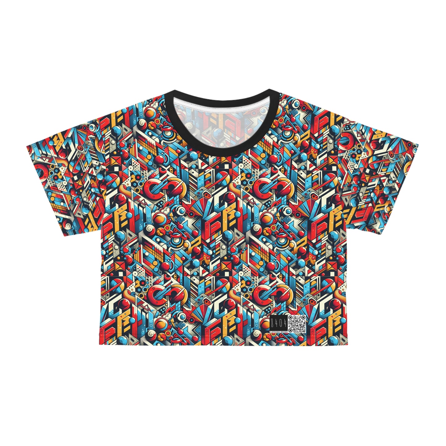 Neo-Traditional Street Art Modern Street Art Fusion Crop Tee - 8404 Design-67