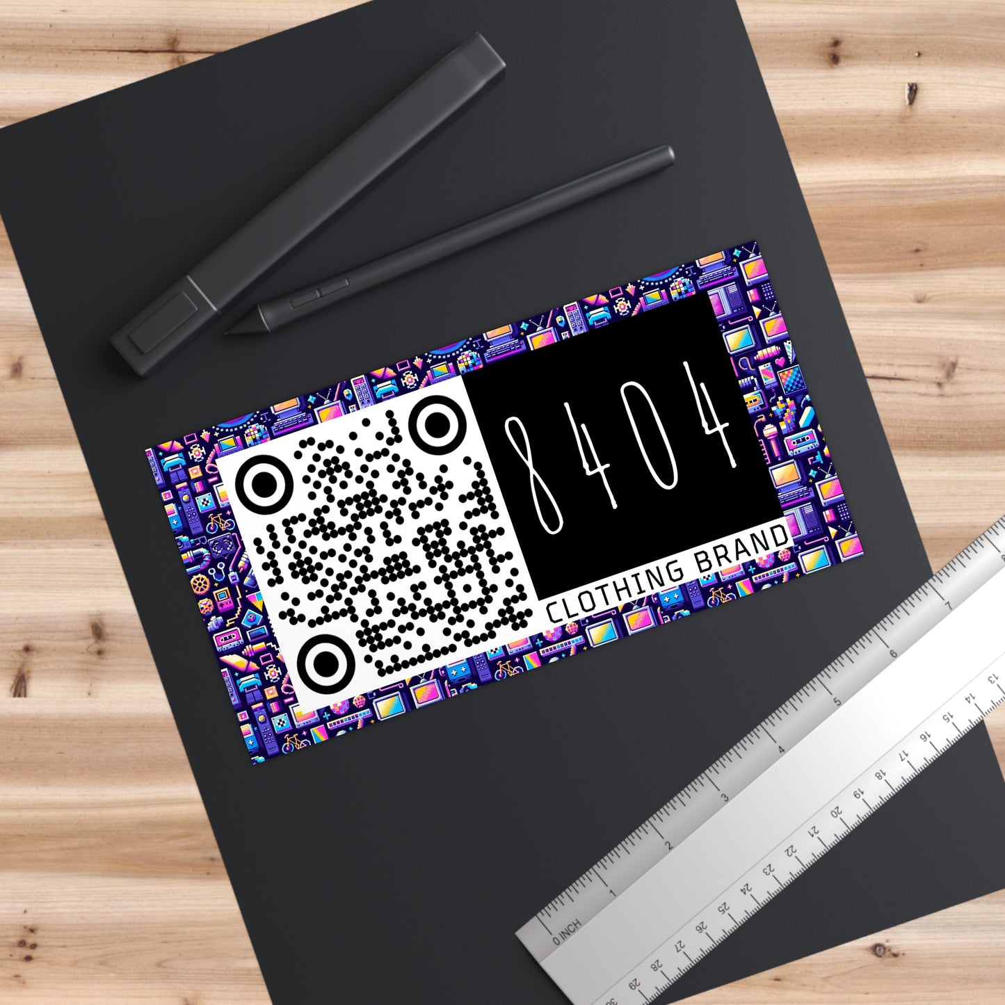 Digital Nostalgia Modern Retro Fusion Bumper Sticker - 8404 Design-64