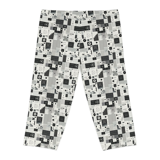 Digital Minimalism Minimalist Tech Women's Capri Leggings - 8404 Design-50