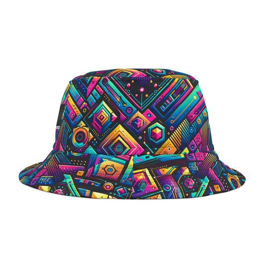 Tech-Inspired Graphics Cyberpunk Cool Bucket Hat - 8404 Design-46