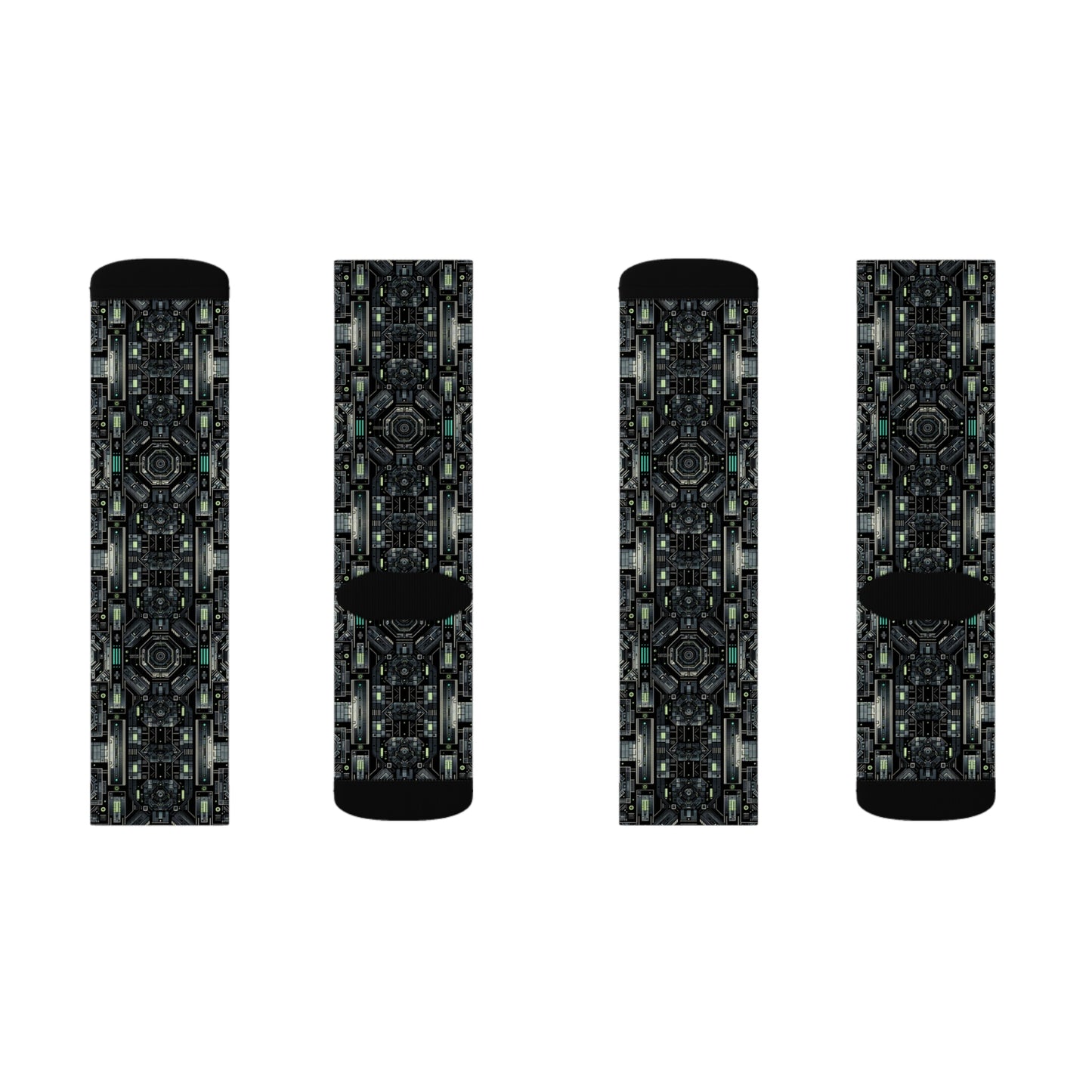 Tech Noir Tech-Forward Minimalism Sublimation Socks - 8404 Design-52