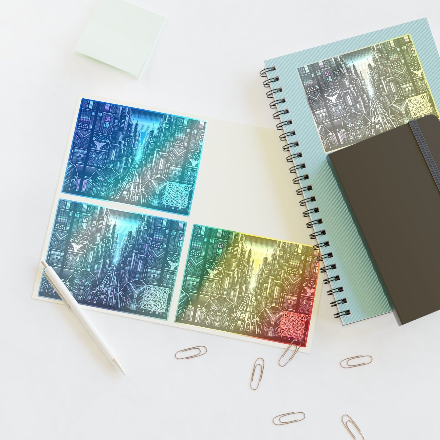 Tech Noir Aesthetics Sleek Tech Streetwear Sticker Sheets - 8404 Design-43