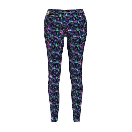 Tech Noir Graphics Futuristic Tech Aesthetics Women's Cut & Sew Casual Leggings - 8404 Design-55