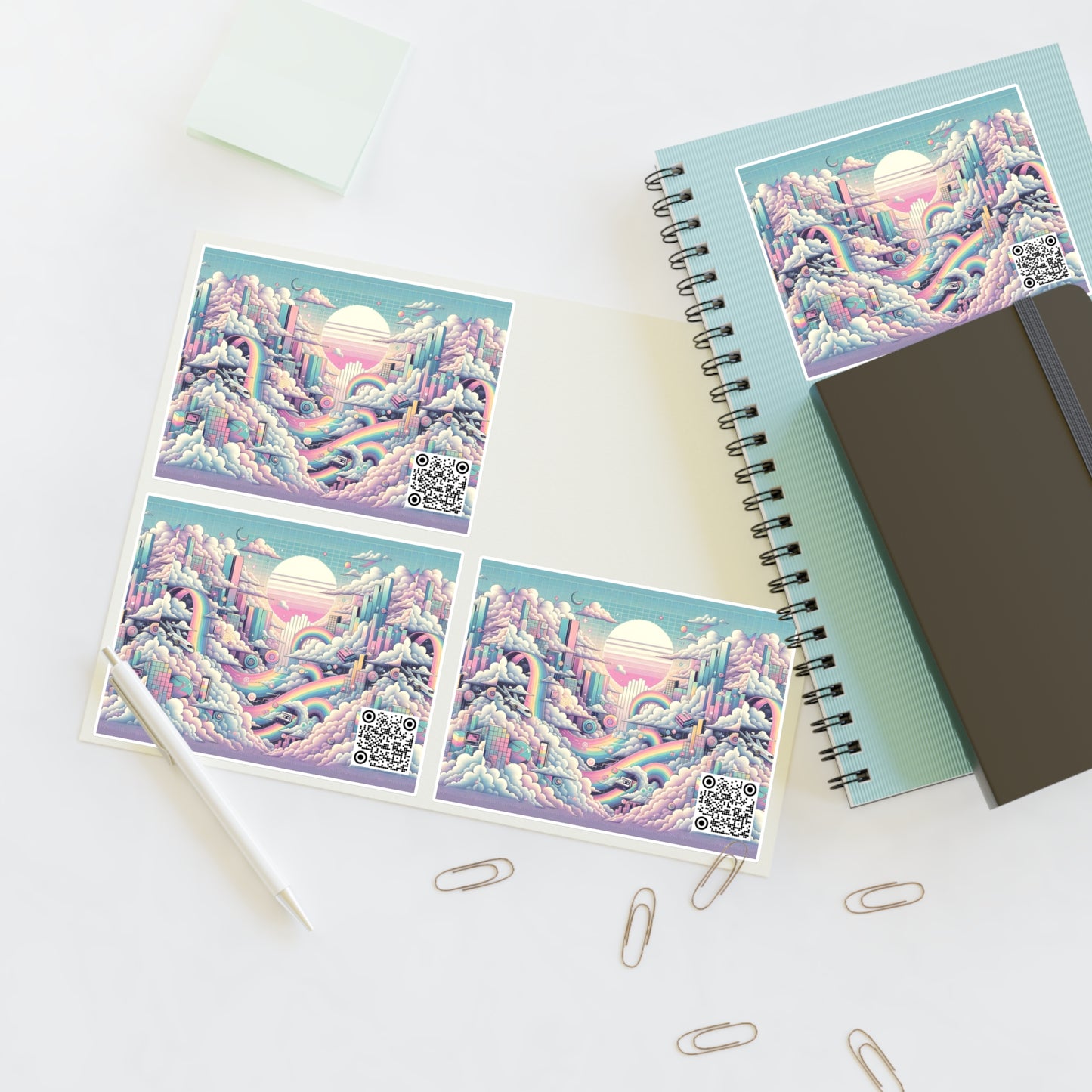 Digital Dreamland Whimsical and Nostalgic Streetwear With a Digital Twist Sticker Sheets - 8404 Design-59