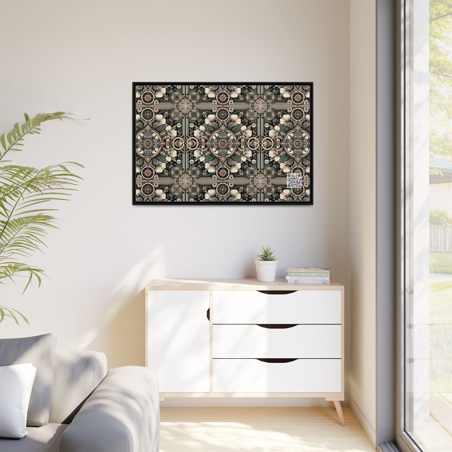 Cyber Garden Party Tech Garden Extravaganza Matte Canvas, Framed (multi-Color) - 8404 Design-66 A