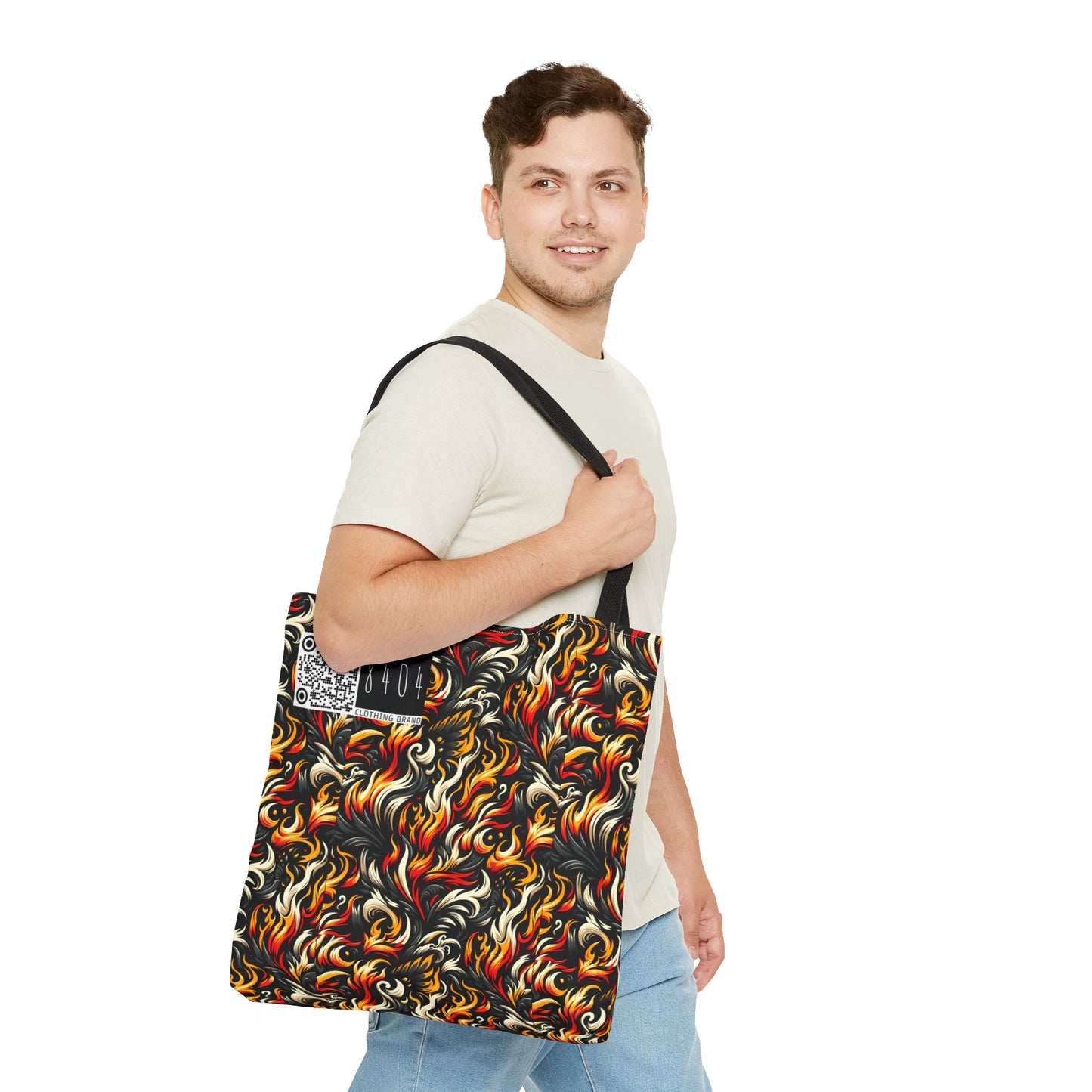 Fire & Flames Bold Streetwear Statement Tote Bag - 8404 Design-55