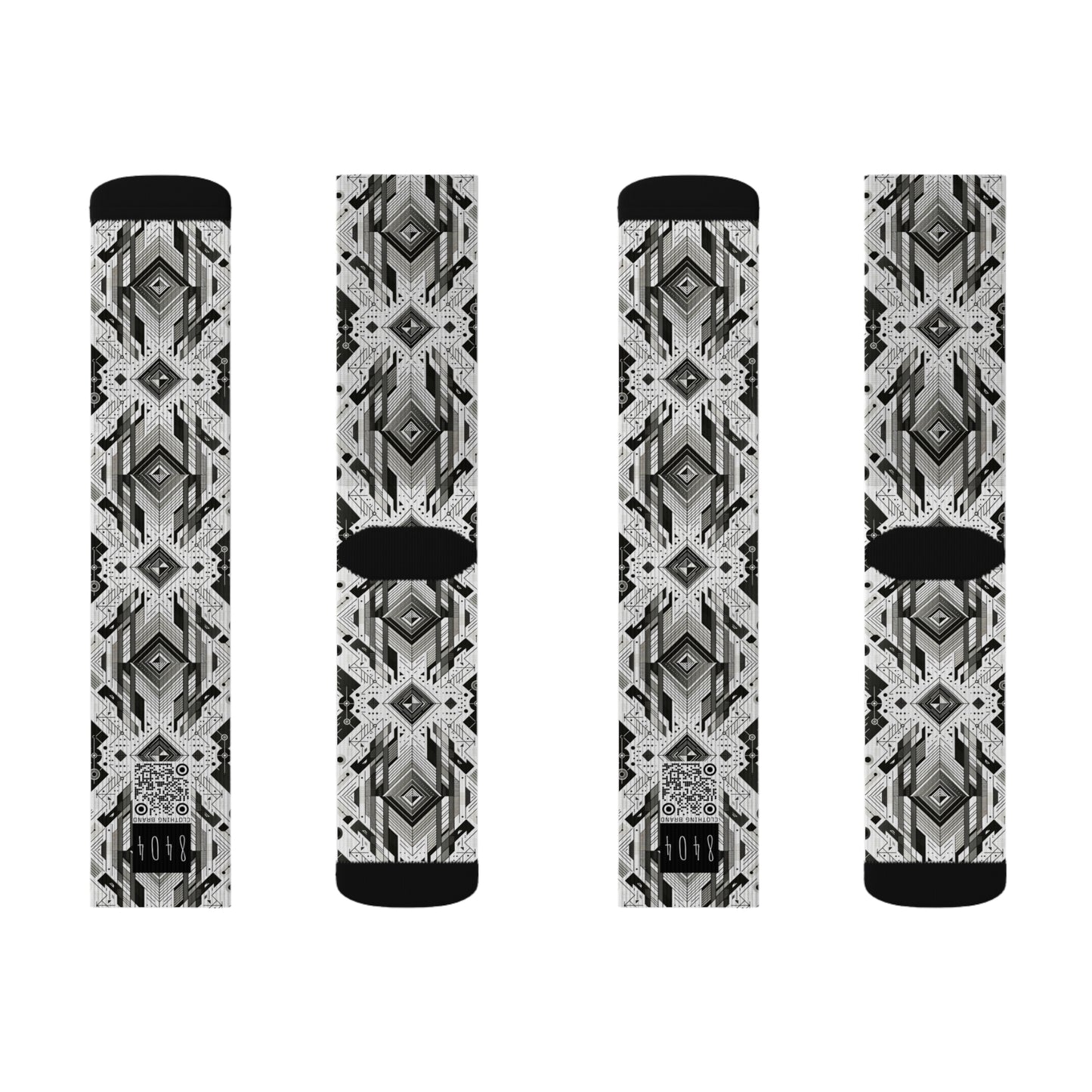 Digital Minimalism Minimalist Tech Sublimation Socks - 8404 Design-51