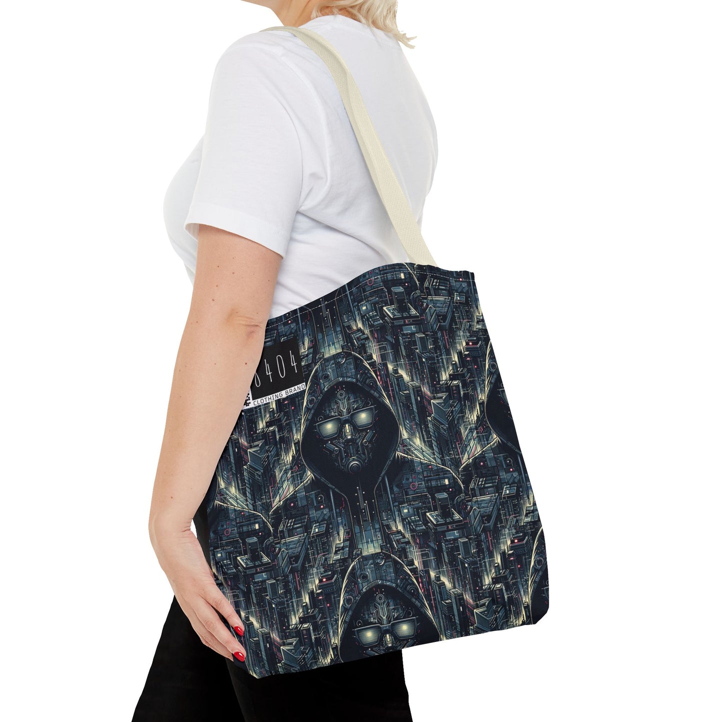 Tech Noir Aesthetics Sleek Tech Streetwear Tote Bag - 8404 Design-56
