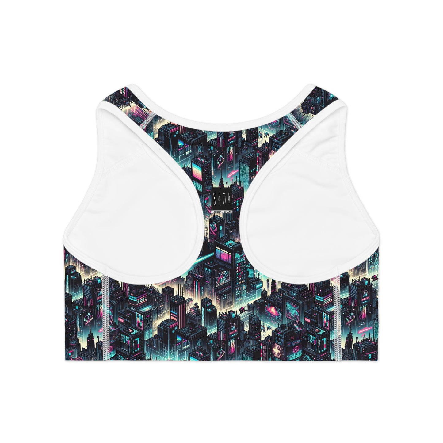 Digital Rebellion Tech-Inspired Streetwear Sports Bra - 8404 Design-51