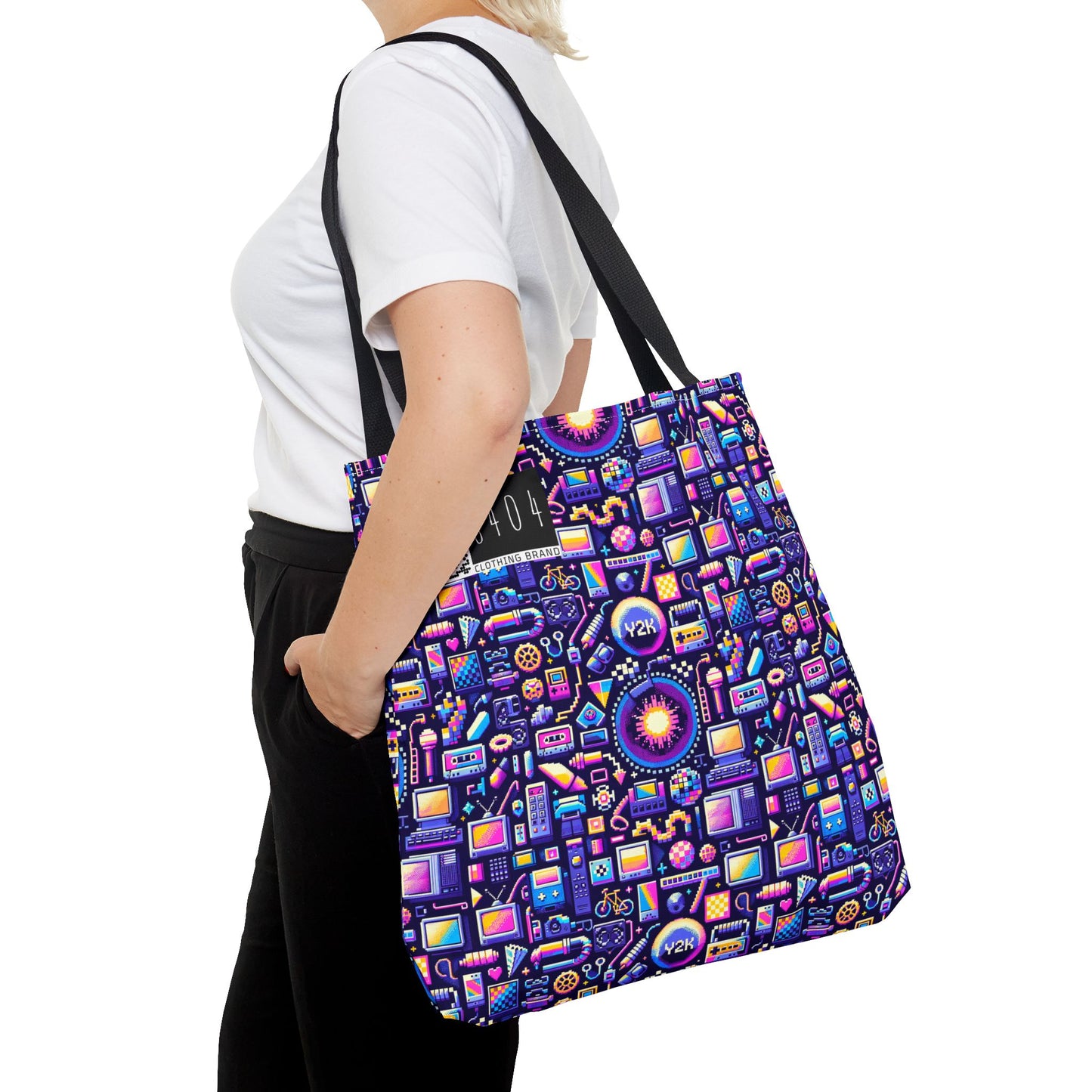 Digital Nostalgia Modern Retro Fusion Tote Bag - 8404 Design-64