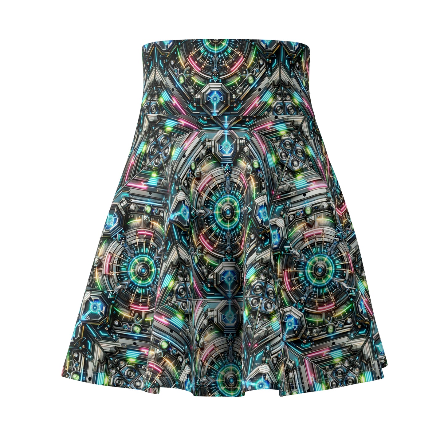 Tech-Infused Futurism Futuristic Tech Women's Skater Skirt - 8404 Design-53