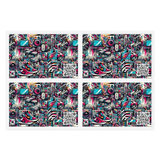 Urban Graffiti Fusion Eclectic Street Art Meets Modern Tech Culture Sticker Sheets - 8404 Design-50
