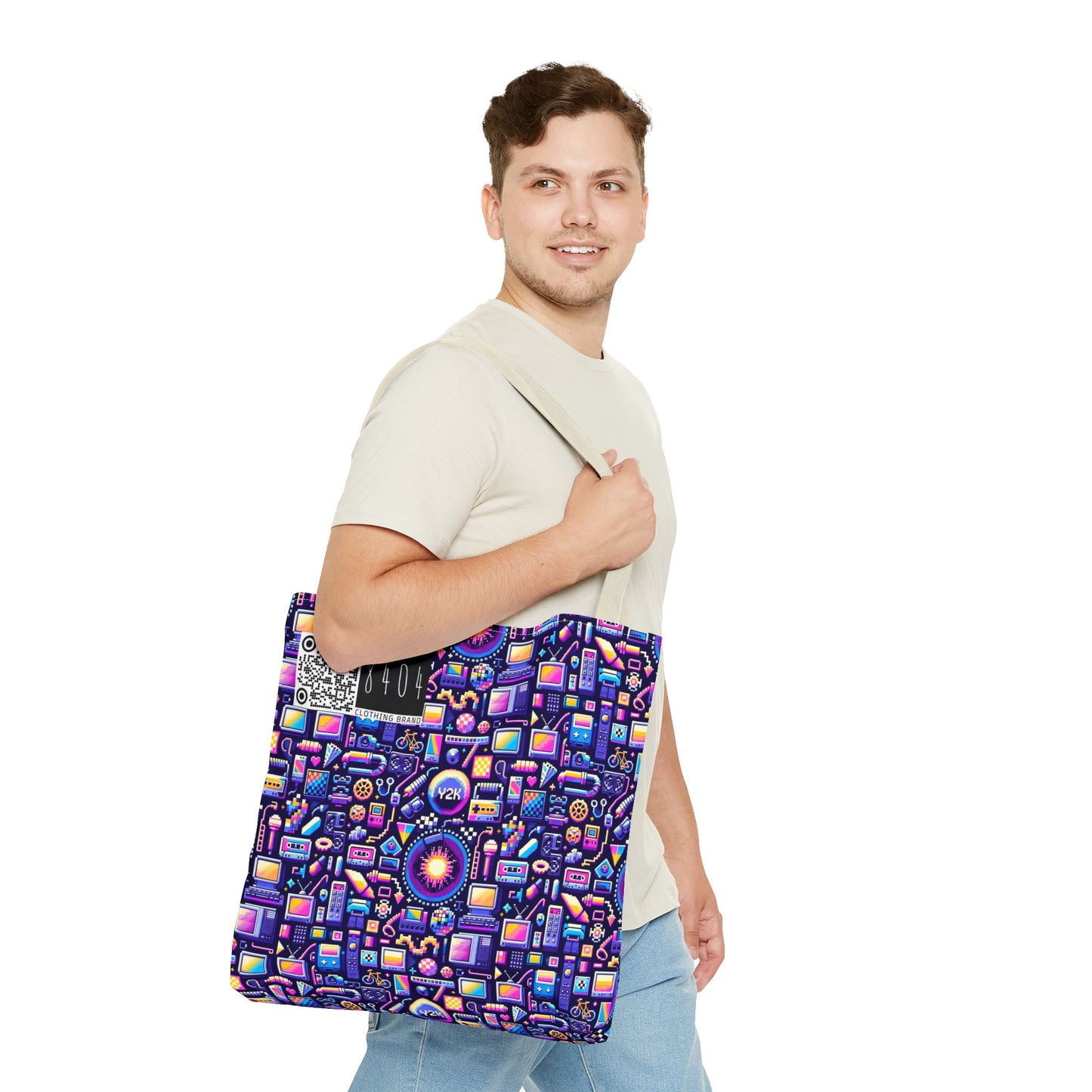Digital Nostalgia Modern Retro Fusion Tote Bag - 8404 Design-64