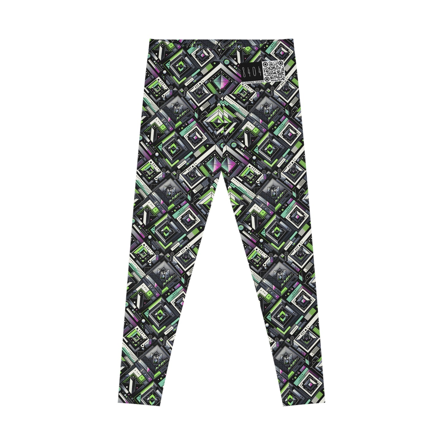 Retro Futurism Graphics Tech-Forward Streetwear Stretch Leggings - 8404 Design-48