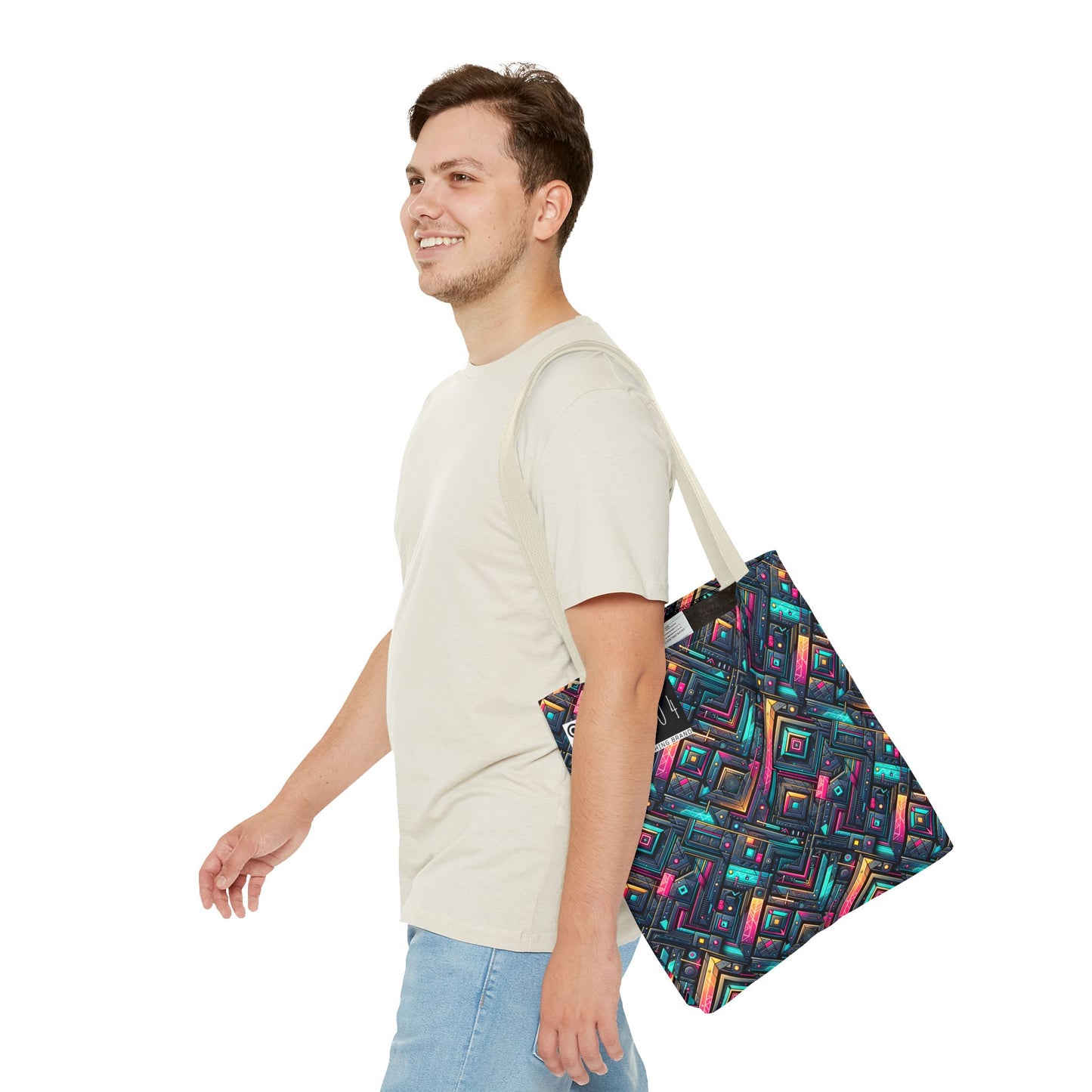 Tech-Inspired Graphics Cyberpunk Cool Tote Bag - 8404 Design-67