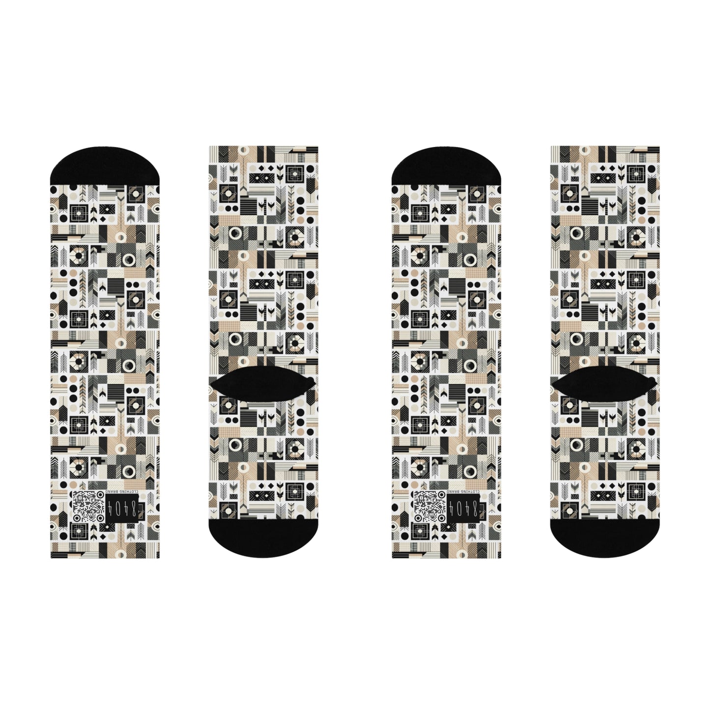 Elevated Athleisure Modern Sophistication With Sporty Elements Cushioned Crew Socks - 8404 Design-57