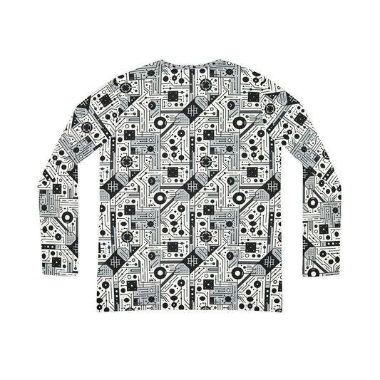 Digital Minimalism Minimalist Tech Women's Long Sleeve V-Neck Shirt - 8404 Design-48