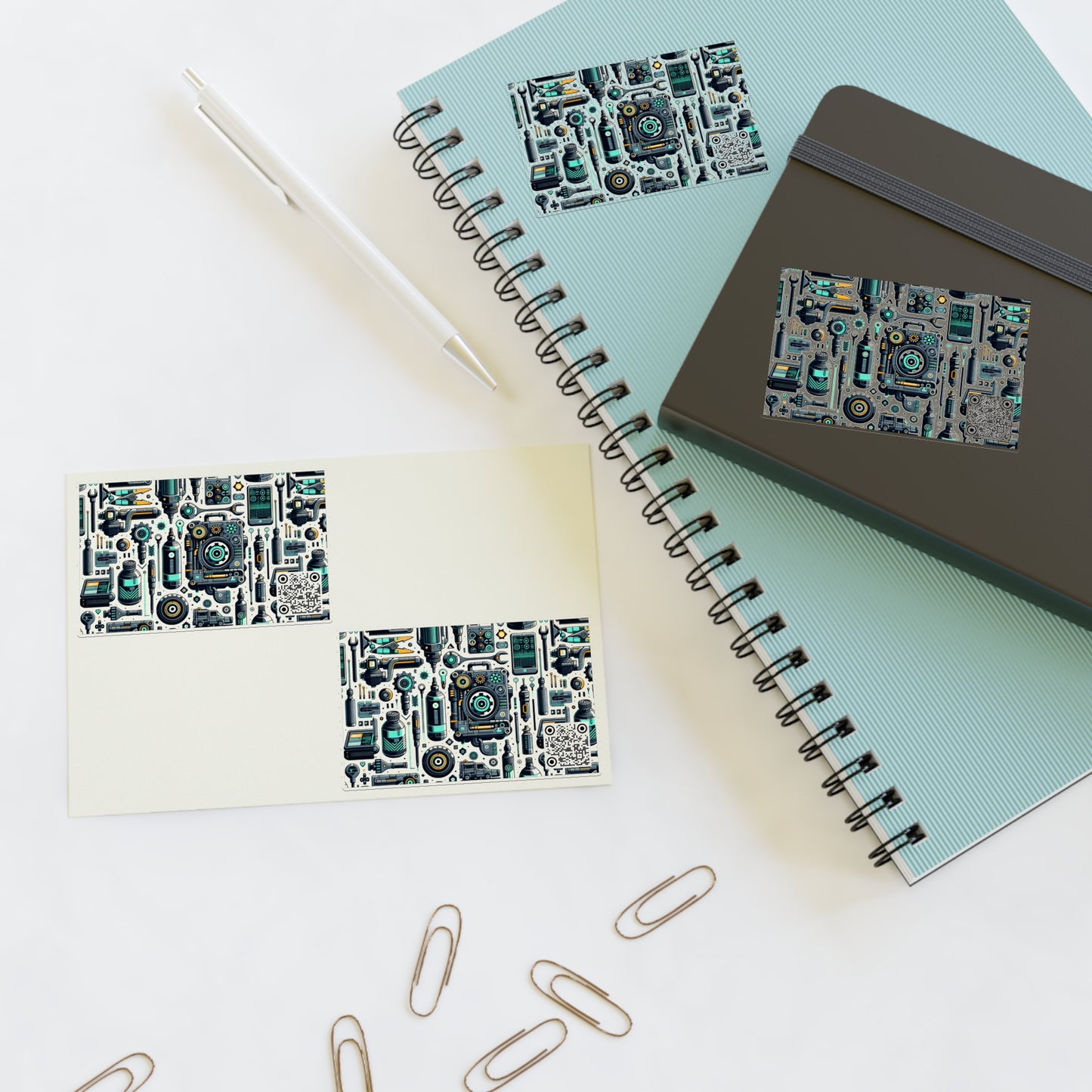 Tech Utility Fusion Modern Tech Streetwear Sticker Sheets - 8404 Design-53