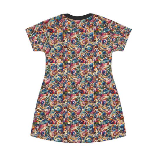 Digital Artistic Expression Artistic Streetwear T-Shirt Dress - 8404 Design-49