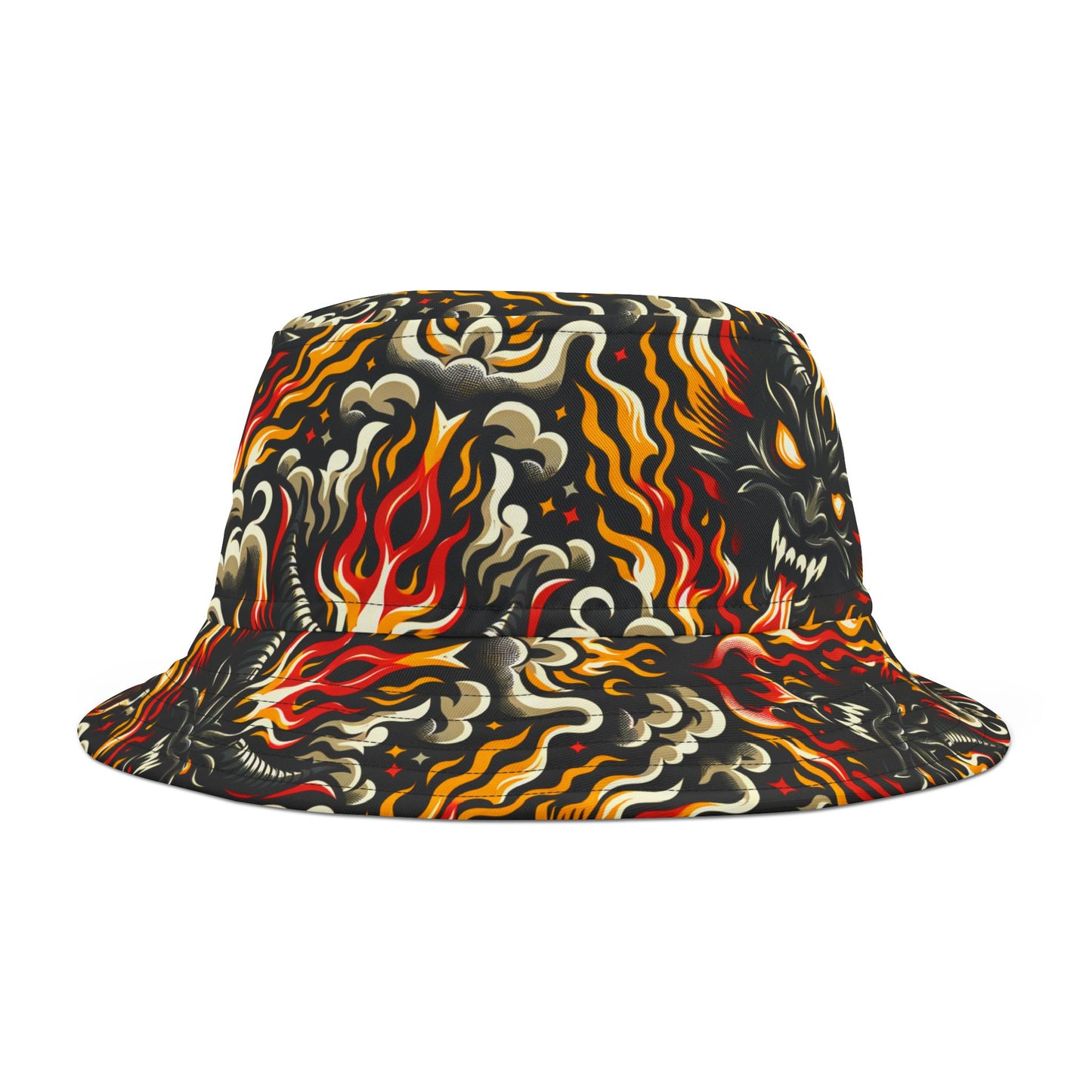 Flame Graphics Maximalist Streetwear Bucket Hat - 8404 Design-59